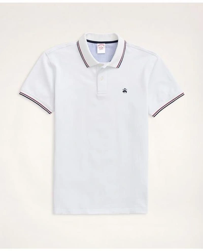Brooks Brothers Golden Fleece Supima Tipped Polo Shirt | White | Size Xl