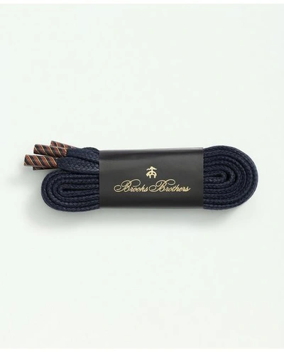 Brooks Brothers Stripe-tip Shoelaces | Navy In Blue