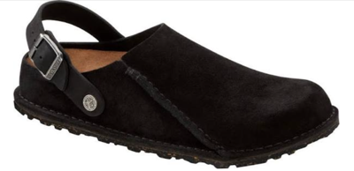 Pre-owned Birkenstock Lutry Premium Suede Leather Clogs Mules Adult Slippers Black Brown