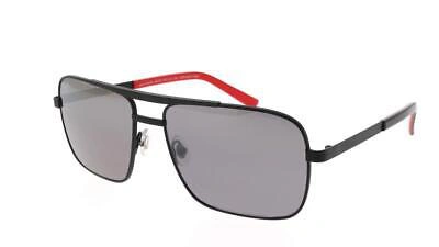 Pre-owned Maui Jim Compass Polarized Sunglasses 714-34utb Black/silver Manchester United In Gray