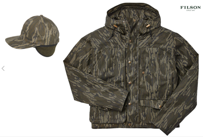 Pre-owned Filson Waterfowl Wading Jacket + Hat Waxed Cotton Canvas Xl Camo Bottom Land In Brown