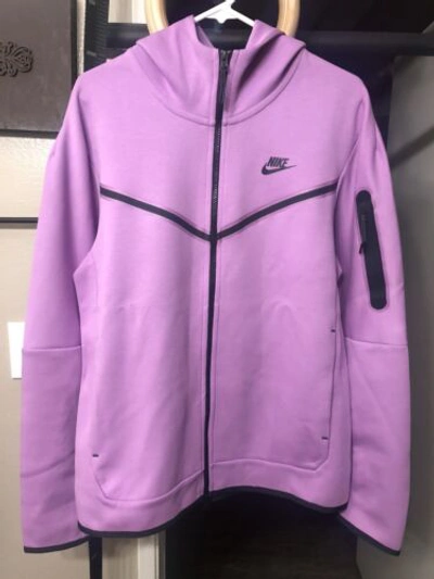 Pre-owned Nike Sportswear Tech Fleece Hoodie Violet Shock/black