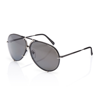 Pre-owned Porsche Design P8478 Iconic Sunglasses J - Black Silver/grey Lens + Extra Lenses In Sun Polarized Grey 90%