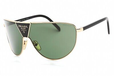 Pre-owned Prada 0pr 69zs 5ak05v Sunglasses Gold Black Frame Green Lenses 13mm