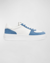 STUART WEITZMAN MIXED LEATHER COURTSIDE LOW-TOP SNEAKERS