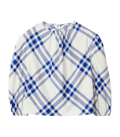 Burberry Kids Gathered Check Blouse (3-14 Years) In White