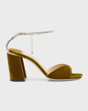 Jimmy Choo Saeda 100mm Sandals In Citrine/crystal