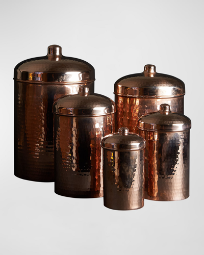 Sertodo Copper Complete Hammered Copper Canister Set, 5-piece