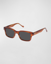 LE SPECS BIO-MITO HORN ACETATE RECTANGLE SUNGLASSES