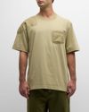 BURBERRY MEN'S T-SHIRT WITH TONAL CHECK PATCHES