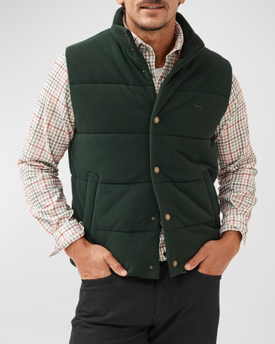 Rodd & Gunn Lake Ferry Quilted Cotton Vest In Forest