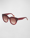 LE SPECS AIRY CANARY II RED ACETATE CAT-EYE SUNGLASSES