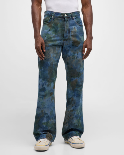 Alchemist Men's Tie-dye Studio Jeans In Dirty Dark Indigo