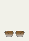Ray Ban Reverse Gradient Metal Aviator Sunglasses In Black