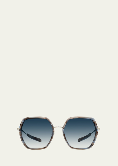 Barton Perreira Pickford Zyl Round Sunglasses In Blue
