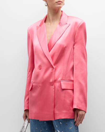 In The Mood For Love Bonnie Maldives Satin Jacket In Begonia Pink