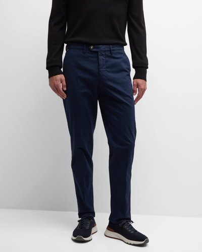 Marco Pescarolo Men's Supima Cotton Semi-dress Trousers In Navy