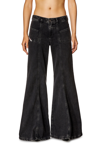 Diesel D-akii 068hn Flared Bootcut Jeans In Black