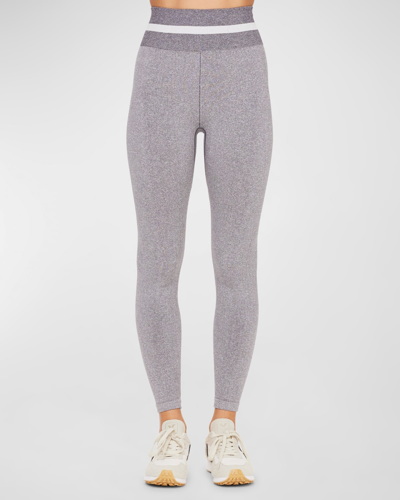 The Upside Form Seamless Logo-print Leggings In Grey Marle