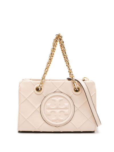 Tory Burch Fleming Quilted Tote Bag In Beige