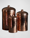 Sertodo Copper Hammered Copper Small Canisters, Set Of 3 In Copper