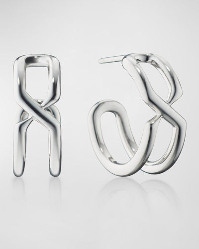Monica Rich Kosann Sterling Silver The Symbol Large Infinity Hoops In Metallic