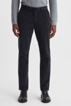 Reiss Navy Strike Slim Fit Brushed Cotton Trousers In Blue