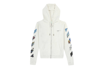 Pre-owned Off-white Edouard Manet Floating Studio Arrows Zip Up Hoodie White/multi