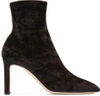 JIMMY CHOO Black Velvet Louella Sock Boots