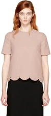 VALENTINO Pink Scalloped Rockstud Blouse