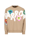 Barrow Logo-print Cotton Sweatshirt In Beige