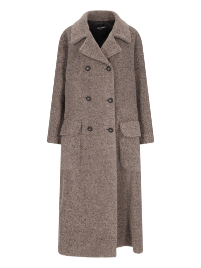 Dolce & Gabbana Double-breasted Coat In Grey