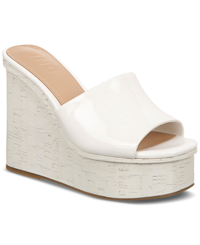 Inc International Concepts Women's Melinaa Wedge Sandals, Created For Macy's In White Patent
