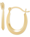 MACY'S POLISHED TAPERED OVAL SMALL HOOP EARRINGS IN 10K GOLD