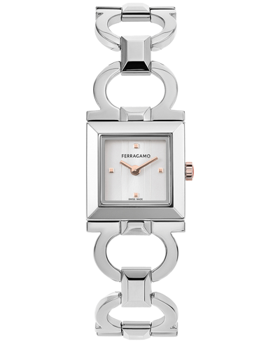 Ferragamo Salvatore  Women's Swiss Silver-tone Bracelet Watch 20mm In Stainless Steel