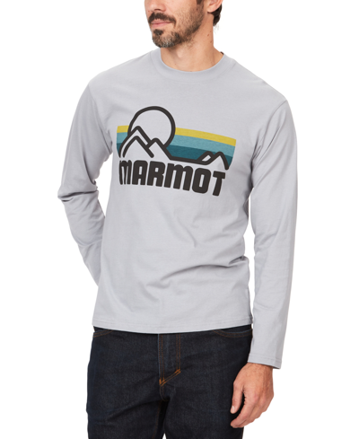 Marmot Men's Coastal Logo Graphic Long-sleeve T-shirt In Sleet