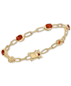 MACY'S AMETHYST ROPE LINK BRACELET (3-1/2 CT. T.W.) IN ROSE GOLD-PLATED STERLING SILVER (ALSO IN GARNET, PE