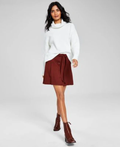 And Now This Now This Womens Turtleneck Sweater Ponte Knit Skirt Created For Macys In Calla Lily