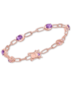 MACY'S AMETHYST ROPE LINK BRACELET (3-1/2 CT. T.W.) IN ROSE GOLD-PLATED STERLING SILVER (ALSO IN GARNET, PE