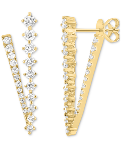 Effy Collection Effy Diamond V-shape Drop Earrings (1-1/6 Ct. T.w.) In 14k Gold
