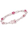 Macy's Emerald Rope Link Bracelet (3 Ct. T.w.) In Gold-plated Sterling Silver (also In Ruby & Sapphire) In Ruby