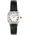Ferragamo Soft Square Leather Watch In Stainless Steel