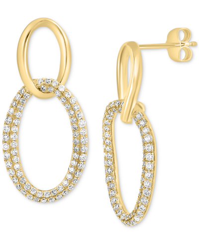 Effy Collection Effy Diamond Wavy Circle Drop Earrings (3/4 Ct. T.w.) In 14k Gold