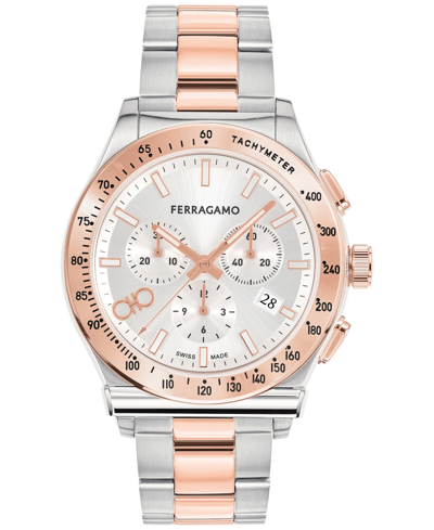 Ferragamo 1927 Chrono Bracelet Watch In White