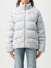 Alanui Wool Bandana Embroidered Down Jacket In Grey