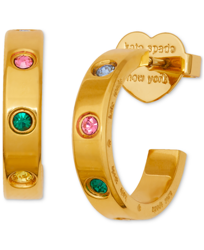 Kate Spade New York Set In Stone Huggie Multicolor Hoop Earrings In Multi/gold