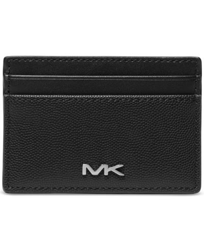 Michael Kors Men's Faux-leather Card Case With Rhodium-plated Hardware In Black