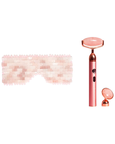 Skingear Vibrating Rose Quartz Sculpting Roller & Rose Quartz In Pink