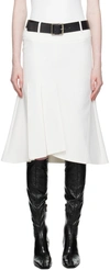 Fax Copy Express White Fishtail Midi Skirt In White
