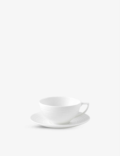 Wedgwood Jasper Conran Strata Teacup And Saucer In White
